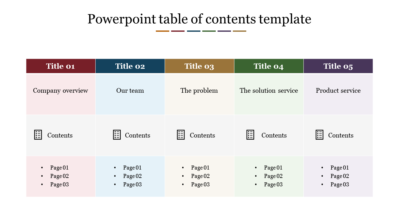 Table of Contents PowerPoint Templates and Slides